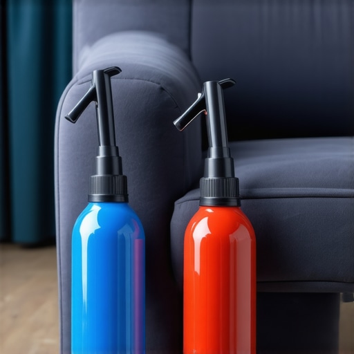 Upholstery cleaning tools with UV and ozone technology in a modern home