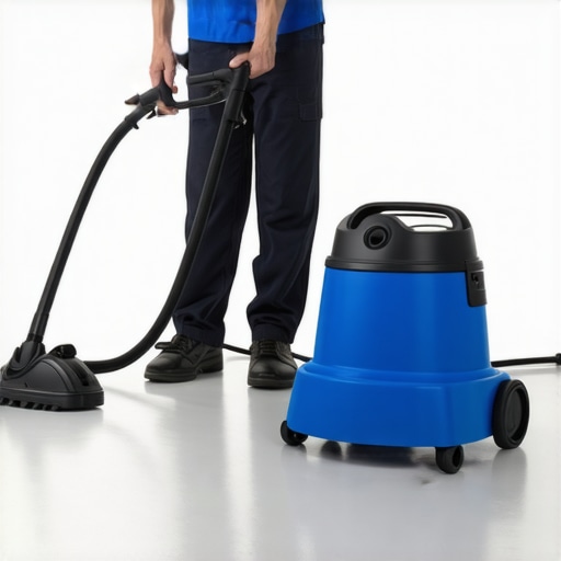 A professional steam cleaner in action on a carpet, illustrating advanced cleaning techniques.