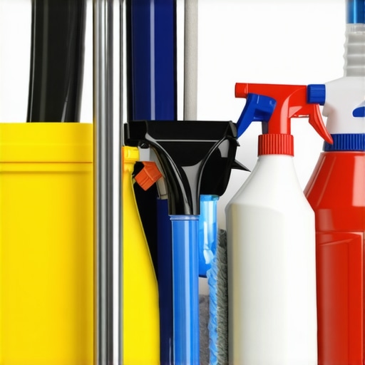 Professional cleaning tools and sanitizers used for modern move-out cleaning