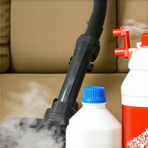 Professional upholstery cleaning with steam and disinfectants