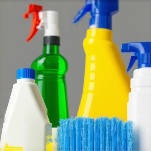 Cleaning professional using electrostatic sprayer and UV sterilizer for sanitation.