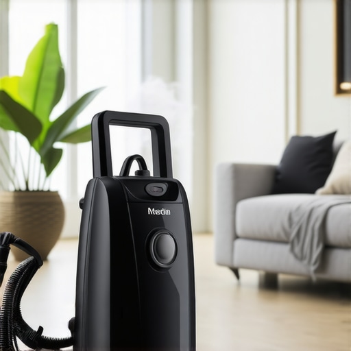 Steam cleaner sanitizing a modern home environment.