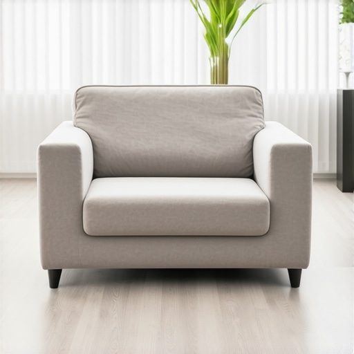 Upholstery cleaning technician using advanced sanitizing tools in a modern home