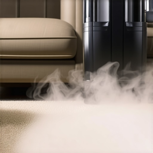 A person demonstrating a professional upholstery steam cleaner for deep cleaning furniture.