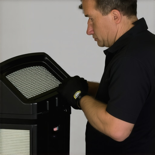 A person cleaning and inspecting a vacuum filter to ensure optimal performance.