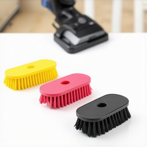 Steam cleaner and brushes ready for detailed house cleaning