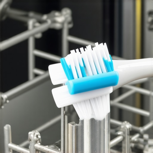 Cleaning Dishwasher Gasket Person scrubbing dishwasher gasket with toothbrush for deep cleaning