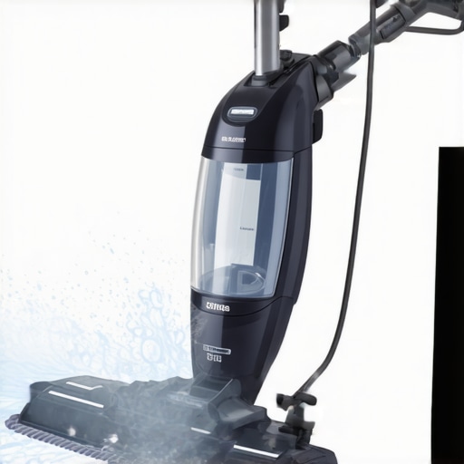 Proper Steam Mop Technique Diagram demonstrating correct steam mop filling and movement for effective cleaning.