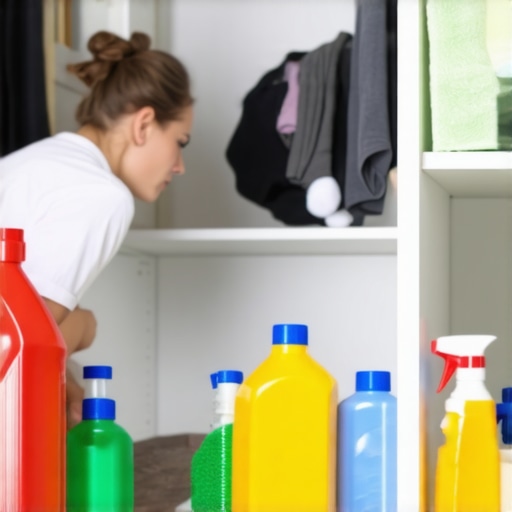A person placing odor-absorbing packs inside a clean closet to eliminate musty smells.