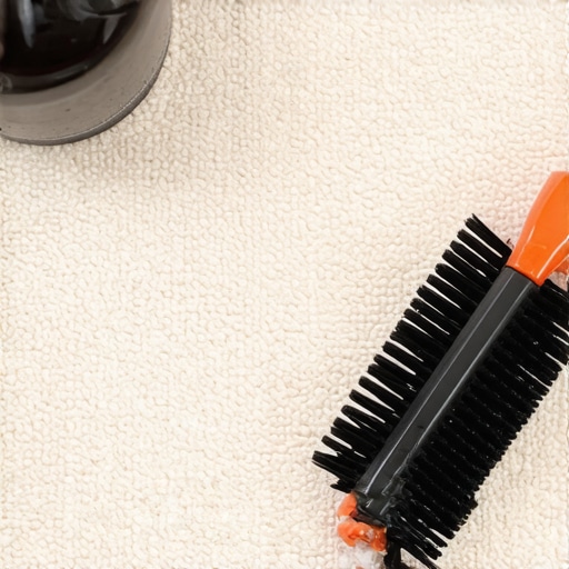 Person applying vinegar and scrubbing a carpet stain