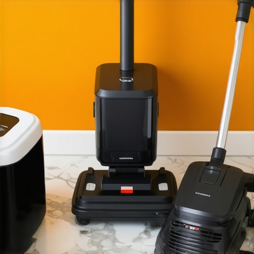 Effective Household Cleaning Tools Ultrasonic cleaner, steam mop, and HEPA vacuum ready for sanitation tasks