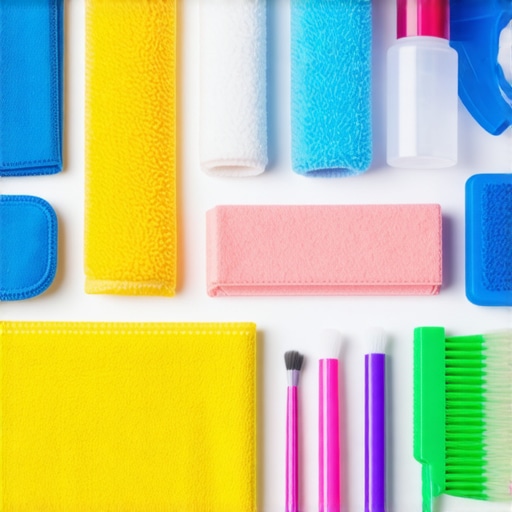 A well-organized collection of cleaning tools and products prepared for deep cleaning