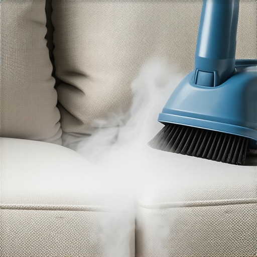 Essential Cleaning Tools for Long-Term Durability A set of high-quality upholstery cleaning tools being used on fabric surfaces, highlighting their effectiveness and design