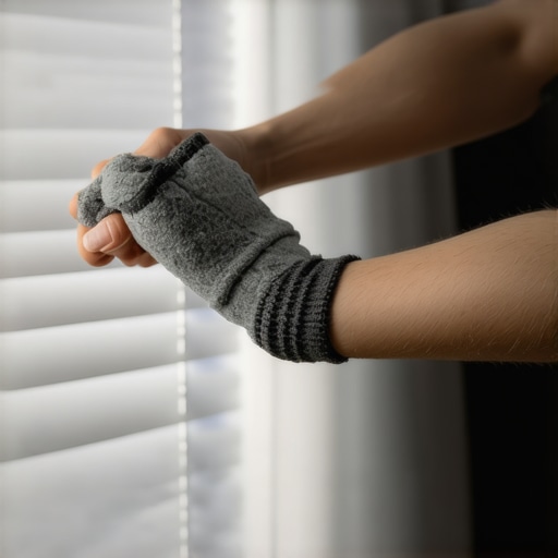 The trick for cleaning blinds with a pair of old socks