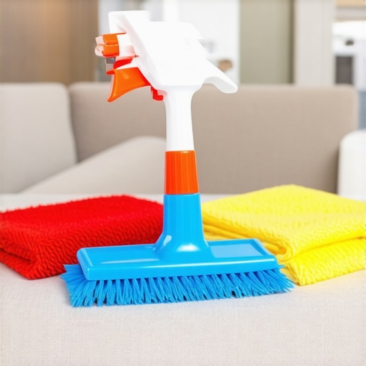 Detail of vacuum and steam cleaner used for upholstery care