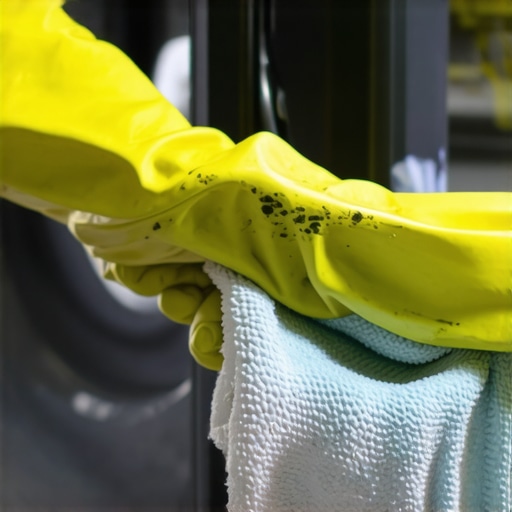 Close up of cleaning mold from a washing machine seal