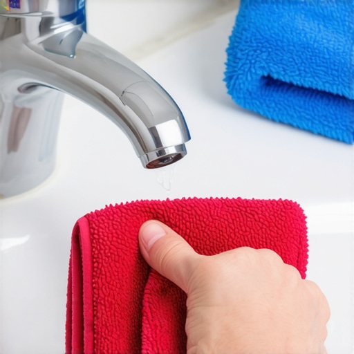 Color-Coded Microfiber Cloths for Sanitary Cleaning A demonstration of using different colored microfiber cloths to prevent cross-contamination in home cleaning.