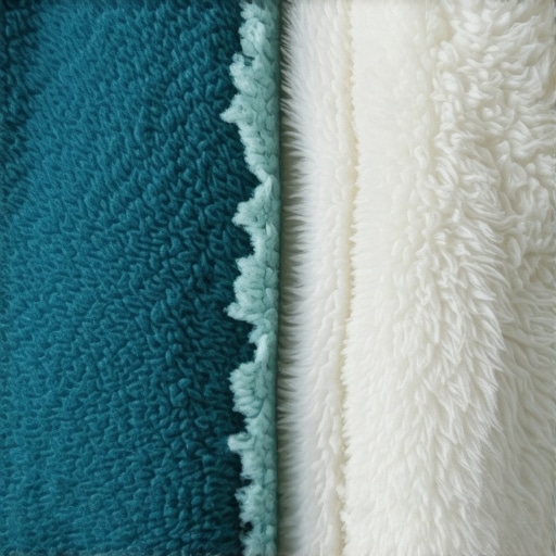 Close-up of microfiber upholstery fibers showing the difference between matted and fluffed textures.