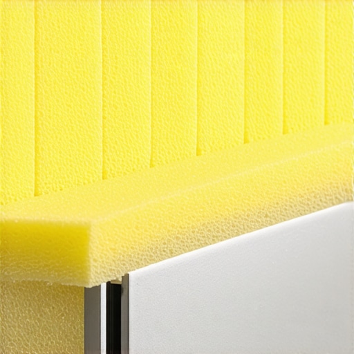 A DIY cleaning tool made from a kitchen sponge cut to fit window track grooves.