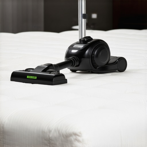 Deep vacuuming mattress seams Close-up of a vacuum tool removing dust from mattress fabric seams