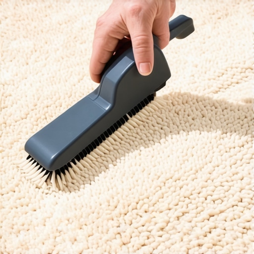 Determining the direction of wool rug pile Checking the nap of a wool rug before vacuuming