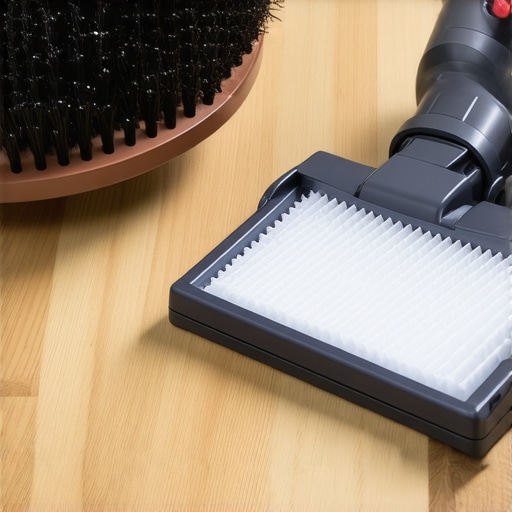 Essential Upholstery Maintenance Tools Professional cleaning tools including a soft brush and HEPA filter.