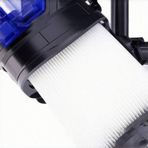 A dirty HEPA filter from a vacuum cleaner demonstrating dust capture