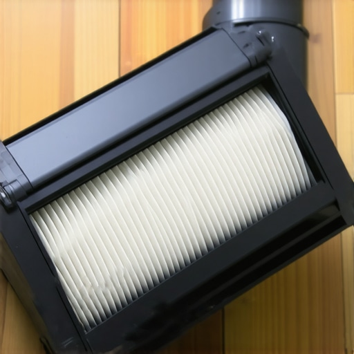 HEPA Filter Maintenance for Better Air Quality A person checking a dusty vacuum filter for replacement.