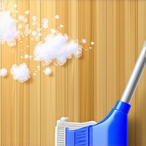 Close-up of hazy wood floor finish caused by excessive moisture and heat.
