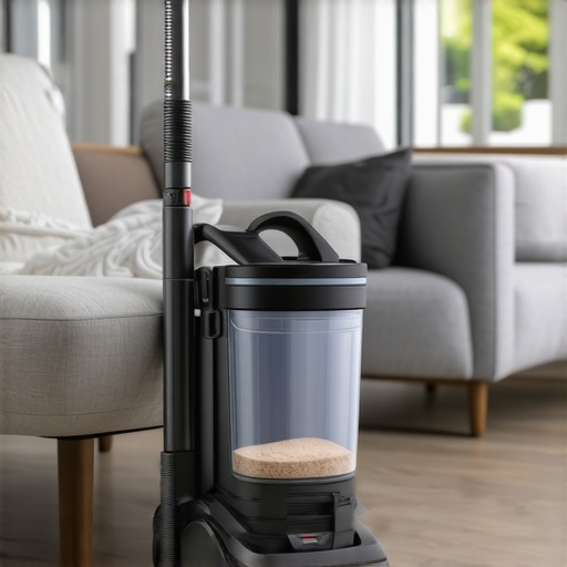 A professional-grade HEPA vacuum cleaner used for extracting dust and allergens from home surfaces.