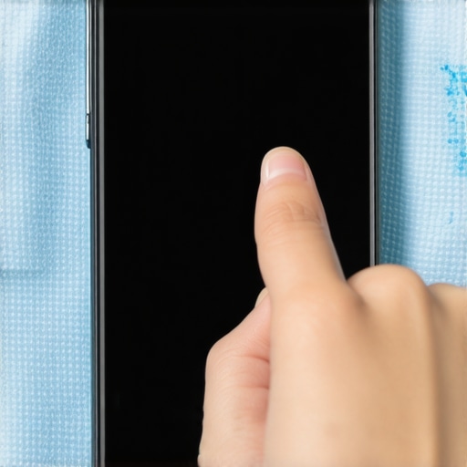 How to properly wipe a smartphone screen Sanitizing a smartphone screen with a microfiber cloth and specialized solution