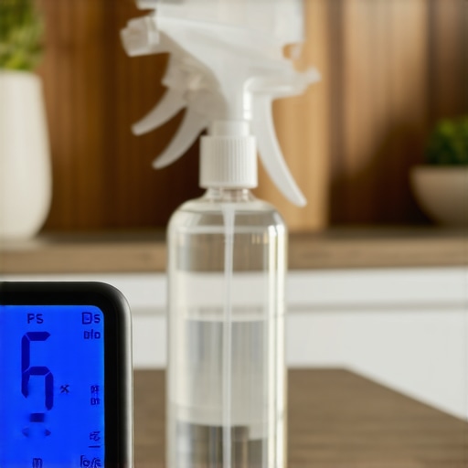 Importance of Disinfectant Dwell Time Close-up of a timer next to a sprayed surface explaining sanitizing contact time.