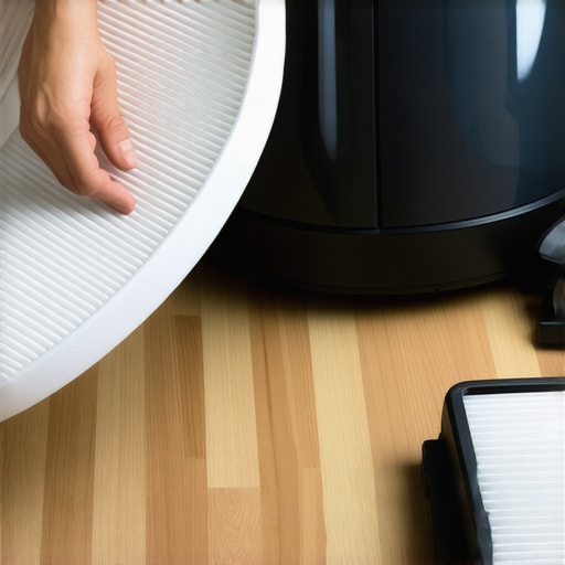 Maintaining a Vacuum HEPA Filter Hand inserting a fresh white HEPA filter into a vacuum cleaner
