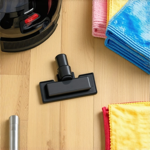 Professional Cleaning Tool Essentials A collection of pro-level cleaning tools including a HEPA vacuum and glass scraper