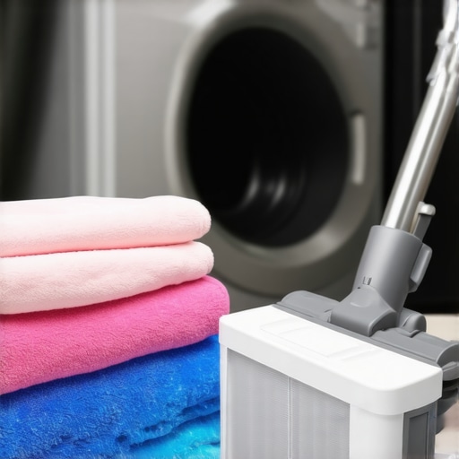 A collection of high-GSM microfiber cloths and a HEPA filter for home maintenance.