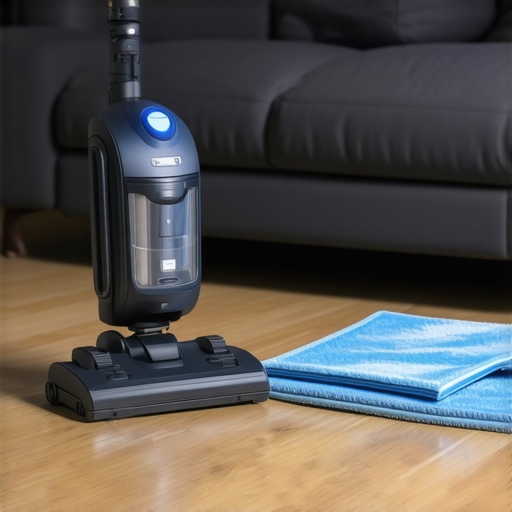 Professional Cleaning Tools for Maintenance High-quality HEPA vacuum and microfiber cloths for home cleaning maintenance.