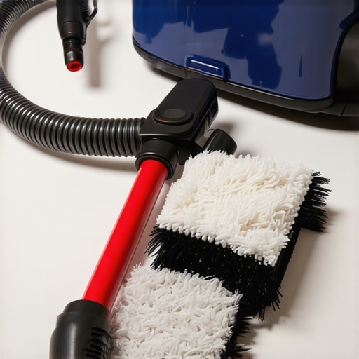 Professional Dryer Vent and Laundry Cleaning Tools A collection of specialized cleaning tools including a flexible dryer vent brush and a HEPA vacuum for deep maintenance.