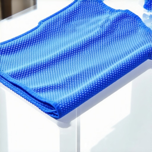 Professional Grade Microfiber Selection Close up of high GSM blue microfiber cloth for cleaning glass