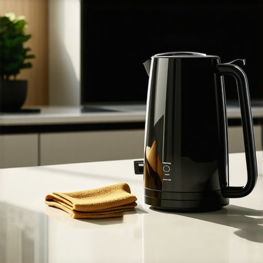 Professional Grade Steam Cleaning Equipment A steam cleaner on a kitchen counter demonstrating advanced sanitizing tools for the home.
