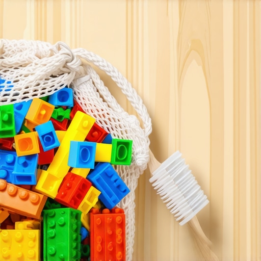Professional Toy Cleaning Tools Mesh bags and detailing brushes for cleaning plastic toys