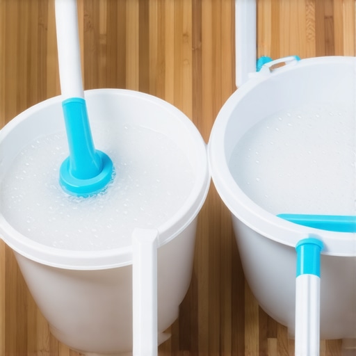 Professional Two-Bucket Mop System A dual-chamber mop bucket system for separated rinse and wash water.