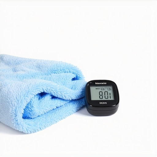 Professional cleaning tools for kitchen maintenance A microfiber cloth and moisture meter for checking under-sink cabinets