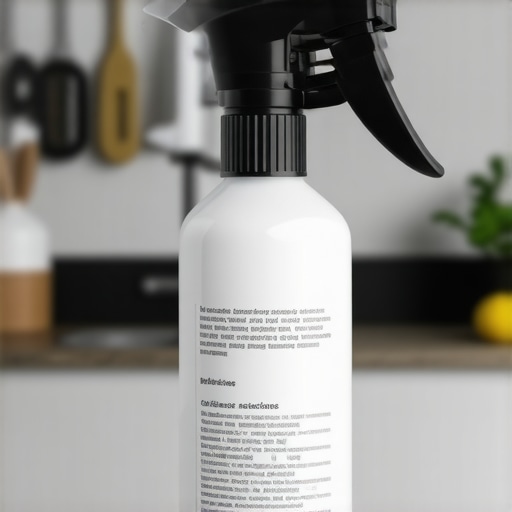 Reading dwell time instructions on cleaning products Close up of person reading fine print on disinfectant bottle for dwell time information