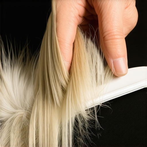 Removing Pet Hair with a Squeegee A rubber squeegee pulling dog hair from a car seat.