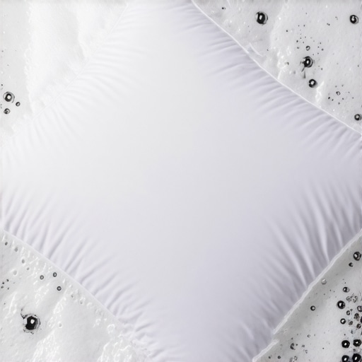 Soaking a pillow protector for deep cleaning A white pillow protector being pre-soaked in a basin of soapy water to remove oils.