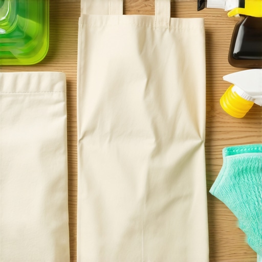 Sorting and cleaning different reusable grocery bag materials A variety of reusable grocery bags being prepared for sanitization on a table