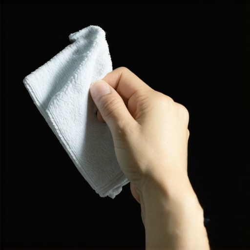 The Correct Way to Wipe a TV Screen Close up of microfiber cloth cleaning a television screen