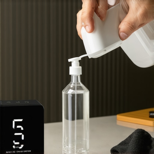 The Importance of Dwell Time in Sanitizing Close up of cleaning product dwell time on a kitchen counter with a timer.